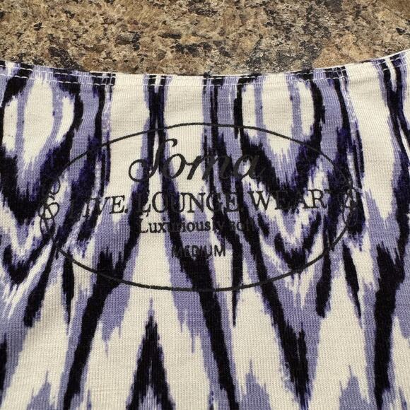 Soma Womens Dress Mini Sleeveless Scoop Neck Ikat Pockets White Blue Medium KQ - Picture 2 of 5